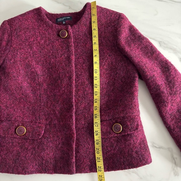 Jones New York Fuchsia Wool Blend Blazer Purple Pink Sz 12 - Picture 9 of 12